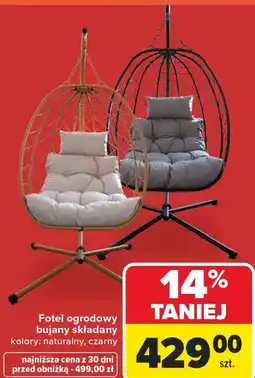 Carrefour Fotel ogrodowy bujany składany oferta