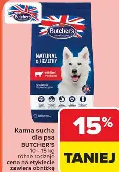 Carrefour Karma sucha dla psa BUTCHER'S 10 - 15 kg różne rodzaje oferta