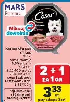 Carrefour Karma dla psa CESAR 150 g różne rodzaje oferta