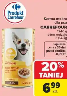 Carrefour Karma mokra dla psa CARREFOUR 1240 g różne rodzaje oferta
