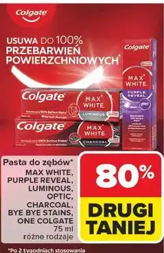Carrefour Pasta do zębów MAX WHITE, PURPLE REVEAL, LUMINOUS, OPTIC, CHARCOAL, BYE BYE STAINS, ONE COLGATE oferta