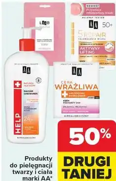 Carrefour Produkty do pielęgnacji twarzy i ciała marki AA oferta