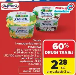 Carrefour Serek homogenizowany PIĄTNICA 150 g różne rodzaje oferta