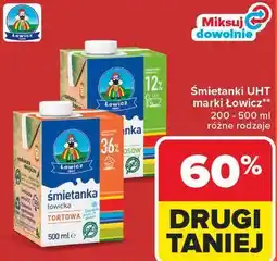 Carrefour Śmietanki UHT marki Łowicz 200 - 500 ml różne rodzaje oferta