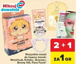 Carrefour Wszystkie maski do twarzy marek: Mond'sub, Esfolio, Jkosmec, Bonny Hill, Face Facts oferta