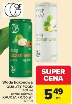 Carrefour Woda kokosowa QUALITY FOOD 320 ml różne rodzaje oferta