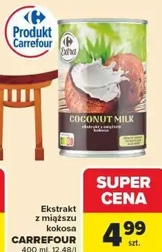 Carrefour Ekstrakt z miąższu kokosa CARREFOUR 400 ml, 12,48/l oferta