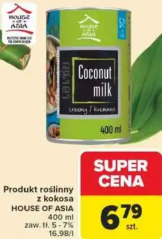 Carrefour Produkt roślinny z kokosa HOUSE OF ASIA 400 ml zaw. tł. 5 - 7% oferta