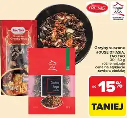 Carrefour Grzyby suszone HOUSE OF ASIA, TAO TAO 30 - 50 g różne rodzaje oferta