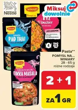 Carrefour Pasta POMYSŁ NA... WINIARY 28 - 65 g różne rodzaje oferta
