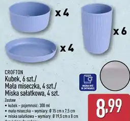ALDI CROFTON Kubek, 6 szt. / Mała miseczka, 4 szt. / Miska sałatkowa, 4 szt oferta