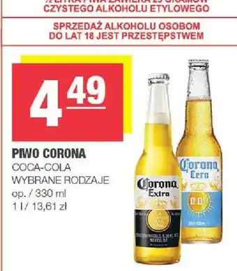 Piwo Corona Cero Coca-Cola bezalkoholowe