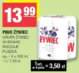 Spar Piwo Żywiec Grupa Żywiec puszka 4-pak oferta