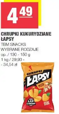 Spar Chrupki Kukurydziane Łapsy TBM Snacks oferta