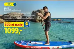 Lidl Deska SUP dwukomorowa Crivit 320x84x15cm z wiosłem regulowanym plecakiem pompką i akcesoriami oferta