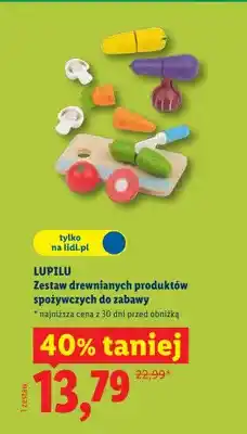 Lidl Zestaw drewnianych produktów spożywczych do zabawy Lupilu oferta