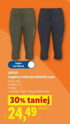 Lidl Legginsy funkcyjne damskie capri Crivit oferta