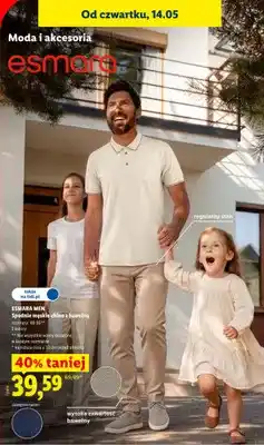 Lidl Spodnie męskie chino z bawełną Esmara Men rozmiary 48-56 oferta