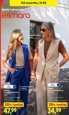 Lidl Spodnie damskie palazzo z wiskozą Esmara rozmiary 36-46 2 kolory wysoki stan oferta