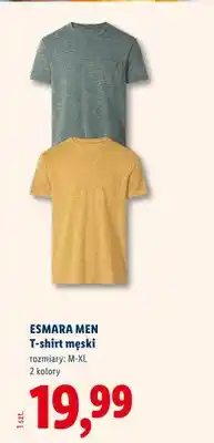 Lidl T-shirt męski Esmara Men rozmiary M-XL 2 kolory oferta