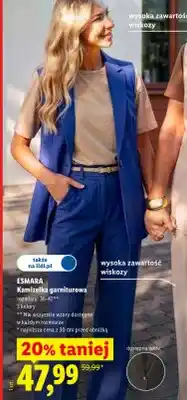 Lidl Kamizelka garniturowa Esmara rozmiary 36-42 3 kolory wysoka zawartość wiskozy oferta