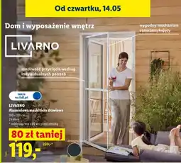 Lidl Aluminiowa moskitiera drzwiowa Livarno 100x210cm 2 kolory oferta
