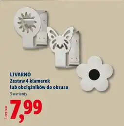 Lidl Zestaw 4 klamerek lub obciążników do obrusu Livarno 3 warianty oferta