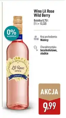 ALDI Wino bezalkoholowe Lil Rose Wild Berry słodkie niemieckie oferta