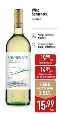 ALDI Wino Sonneneck białe półsłodkie niemieckie oferta