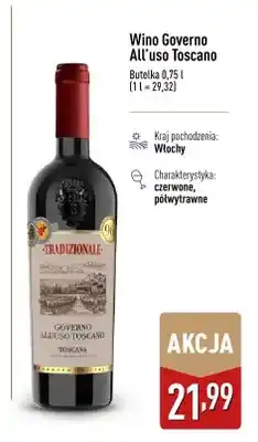 ALDI Wino Governo All'uso Toscano czerwone półwytrawne włoskie oferta