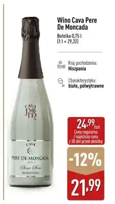 ALDI Wino Cava Pere De Moncada białe półwytrawne Hiszpania oferta