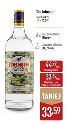 ALDI Gin Johnsen London Dry niemiecki oferta