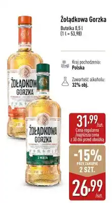 ALDI Likier Żołądkowa Gorzka z miętą oferta