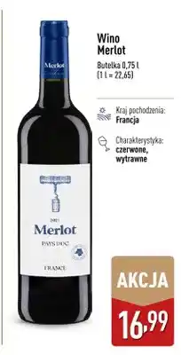 ALDI Wino Merlot czerwone wytrawne francuskie oferta