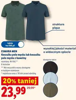 Lidl Koszulka polo męska lub koszulka polo męska z bawełny ESMARA MEN oferta