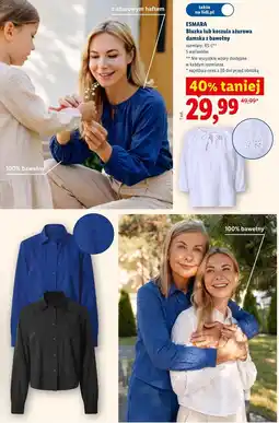 Lidl Bluzka lub koszula ażurowa damska z bawełny oferta
