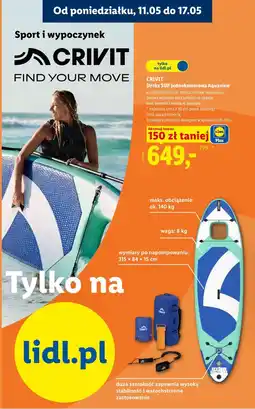 Lidl Deska SUP jednokomorowa Aquaview oferta