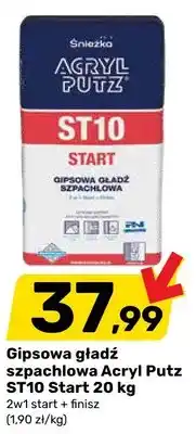 Bricomarche Gipsowa gładź szpachlowa Śnieżka Acryl Putz ST10 Start 20kg 2w1 start + finisz oferta