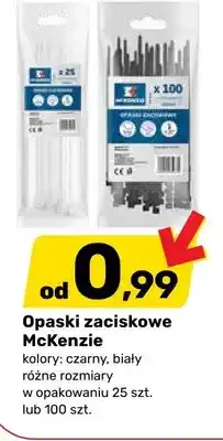 Bricomarche Zestaw opasek zaciskowych McKenzie biały i czarny różne rozmiary 250szt oferta