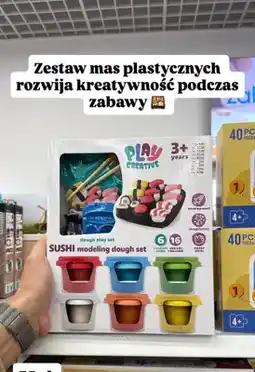 Pepco Zestaw mas plastycznych Play Creative Sushi modeling dough set 6 kolorów 16 foremek oferta