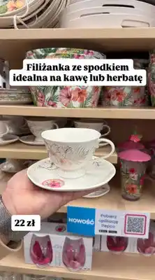 Pepco Filiżanka ze spodkiem w kwiaty oferta