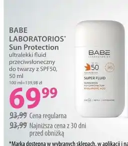 Hebe Ultralekki fluid przeciwsłoneczny do twarzy z SPF50 Sun Protection Babe Laboratorios oferta