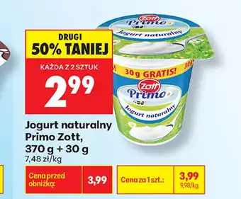 Biedronka Jogurt naturalny Zott oferta