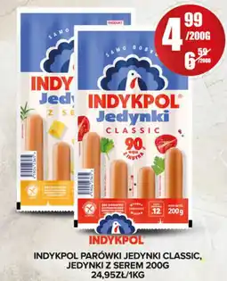 Spiżarnia Smakosza Indykpol parówki jedynki classic, jedynki z serem oferta