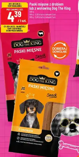 Polomarket Paski mięsne z drobiem lub z wołowiną Dog The King oferta