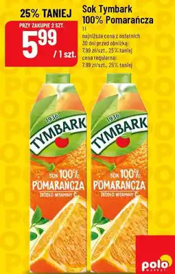 Polomarket Sok Tymbark 100% Pomarańcza oferta