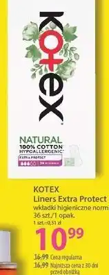 Hebe KOTEX Liners Extra Protect wkładki higieniczne normal, 36 szt./1 opak oferta