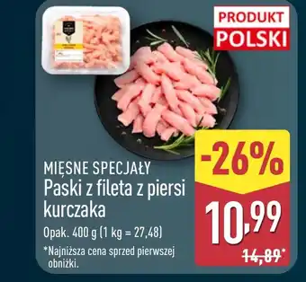 ALDI Paski z fileta z kurczaka Mięsne Specjały oferta