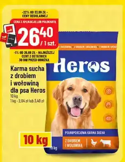 Polomarket Karma sucha z drobiem i wołowiną dla psa Heros oferta