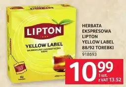 Selgros Herbata ekspresowa Lipton Yellow Label 88/92 torebki 918693 oferta